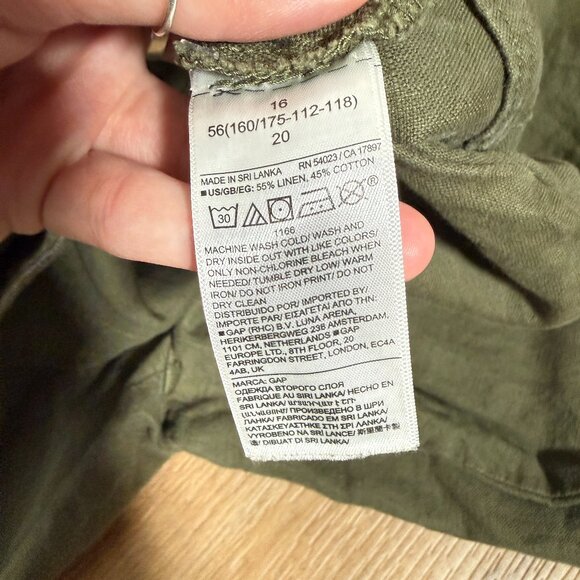 GAP Pleated Linen Pant  Wide Leg Relaxed Casual Earthy  16 - Picture 7 of 8